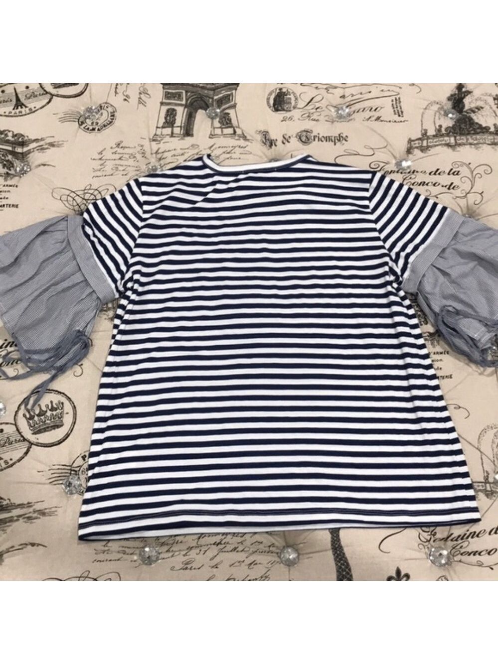 Clu Ruffle Sleeve Stripe Tee - Picture 2 of 8